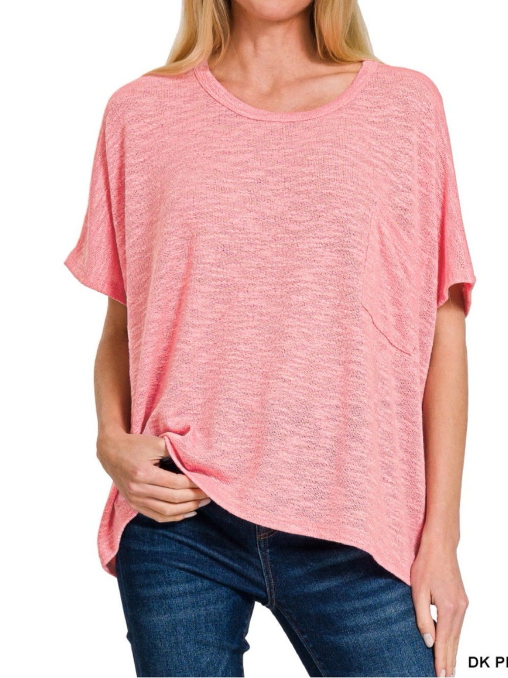 OVERSIZED SLUB HACCI TOP WITH POCKET